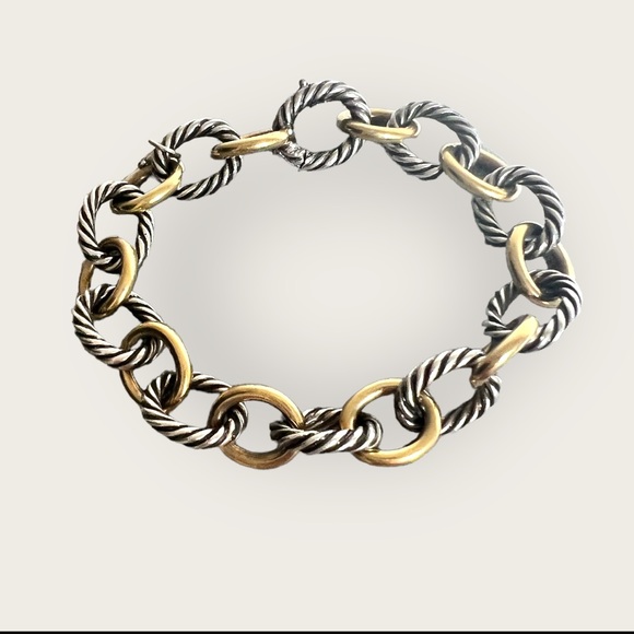 David Yurman Jewelry - David Yurman Large Oval Link Bracelet with 18K Gold